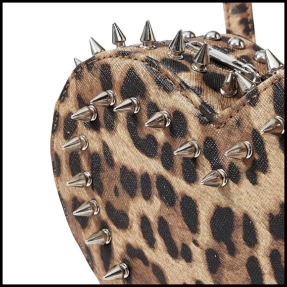 Leopard Print Heart Backpack Punk Rock Mini Bag Adjustable Straps Fashion main image 6